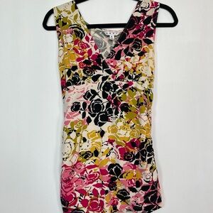 Floral Sleeveless Blouse - Multicolor